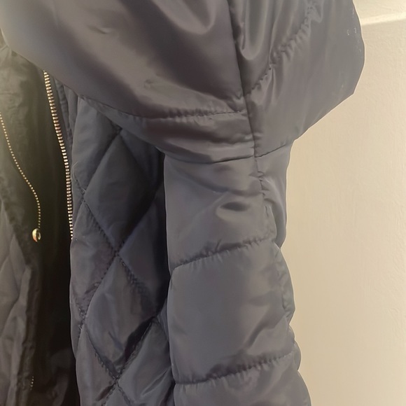 Charlotte Russe - Navy blue lined hooded winter jacket. Size medium. - Picture 7 of 10